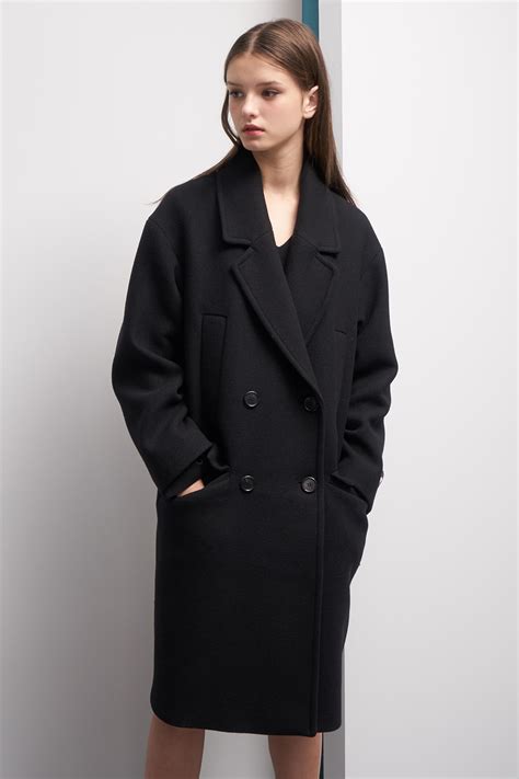 oversized double breast wool coat.